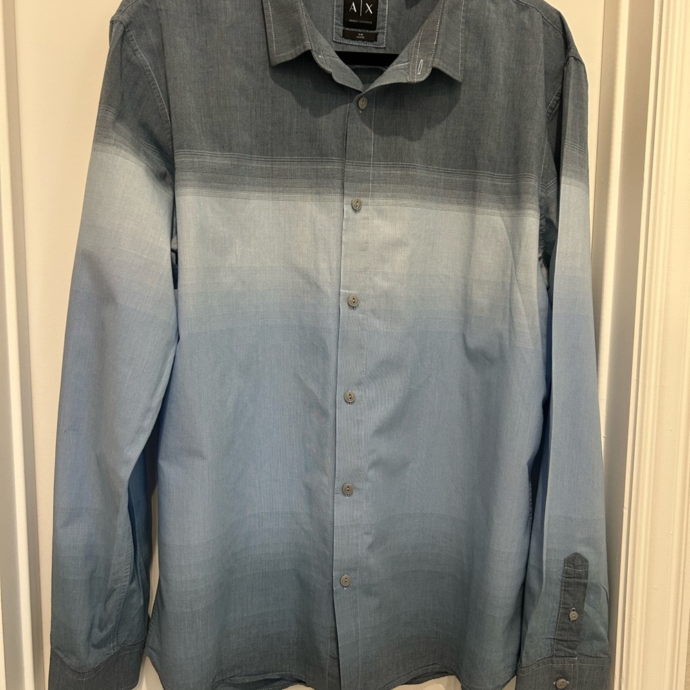 Armani Exchange Blue Gradient Men's Shirt